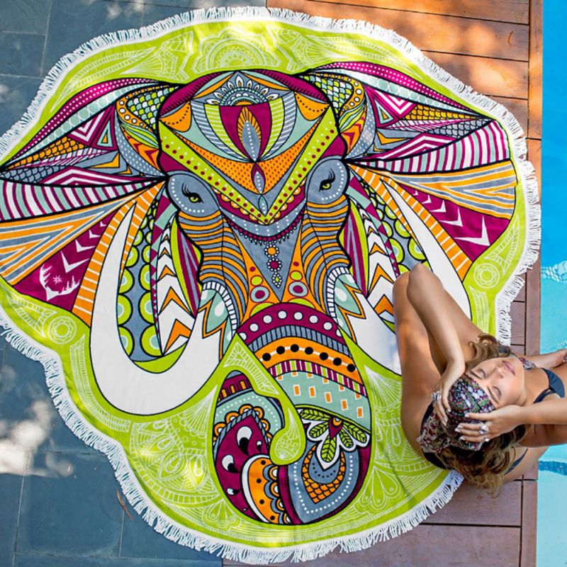 Boho Tapestry Beach Throw Towel Mandala Round Indian Hippie Picnic